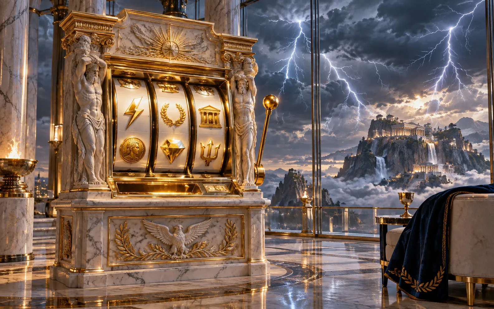 Editorial visualisation of a lightning slot on a tower observation deck